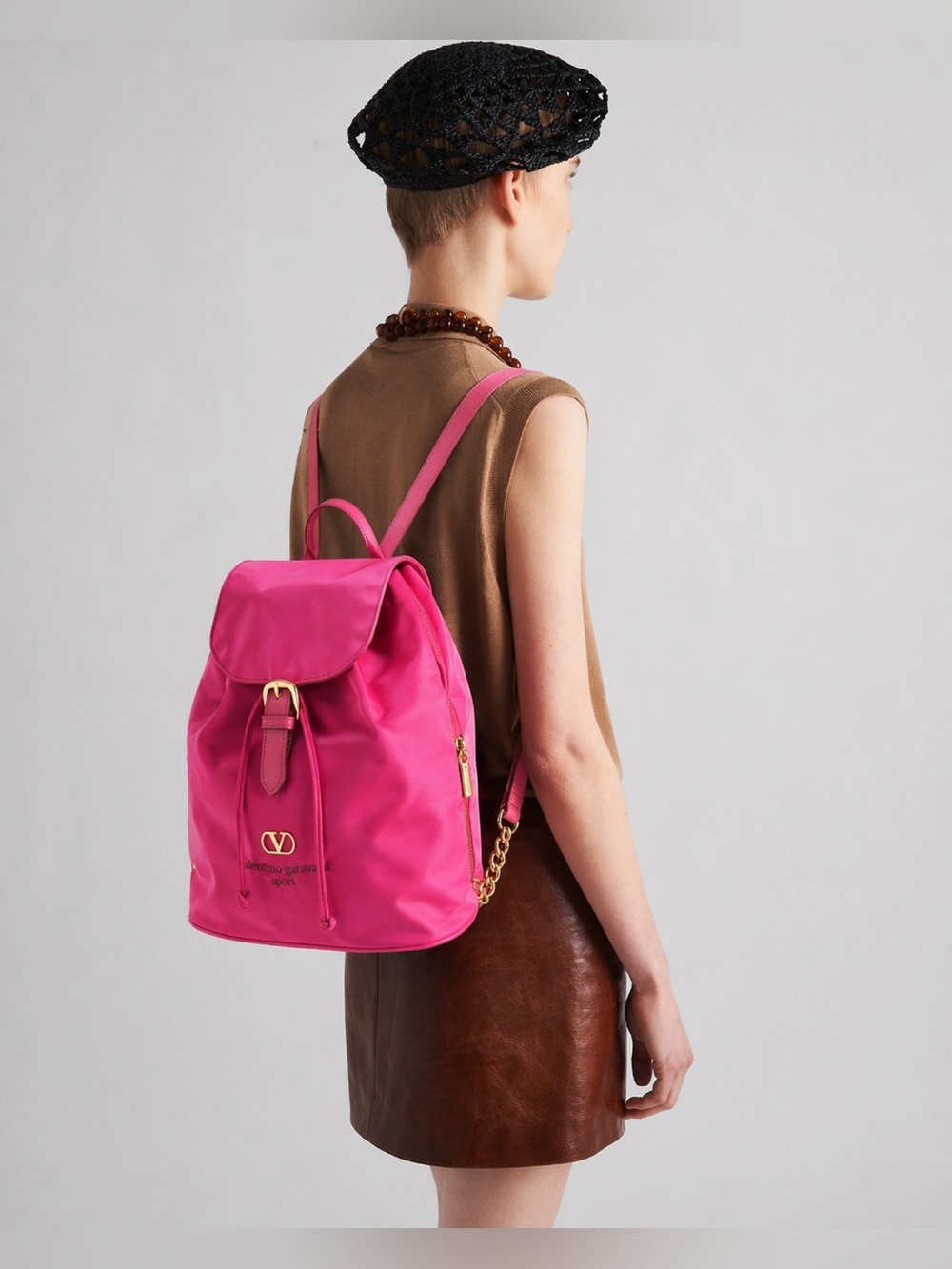 VALENTINO GARAVANI Nylon Backpack Pink Vintage - Picture 14 of 16